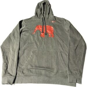 Nike Men's Size M Gray Hoodie Red Elephant Graphic Logo